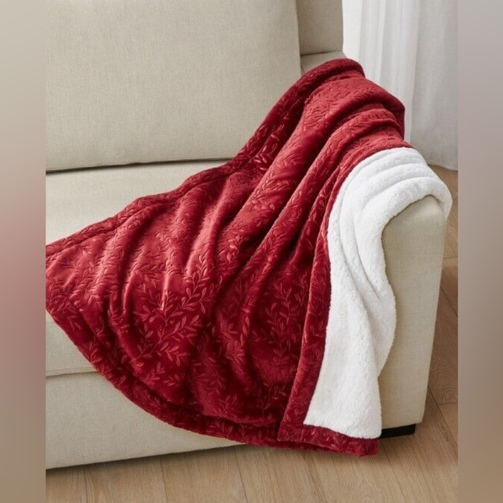 Charter Club Embossed Plush Reversible Sherpa Throw NWT